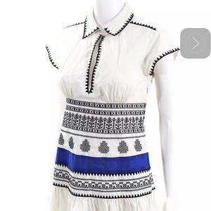 Hoss Intropia Off White Embroider Collar Dress 36